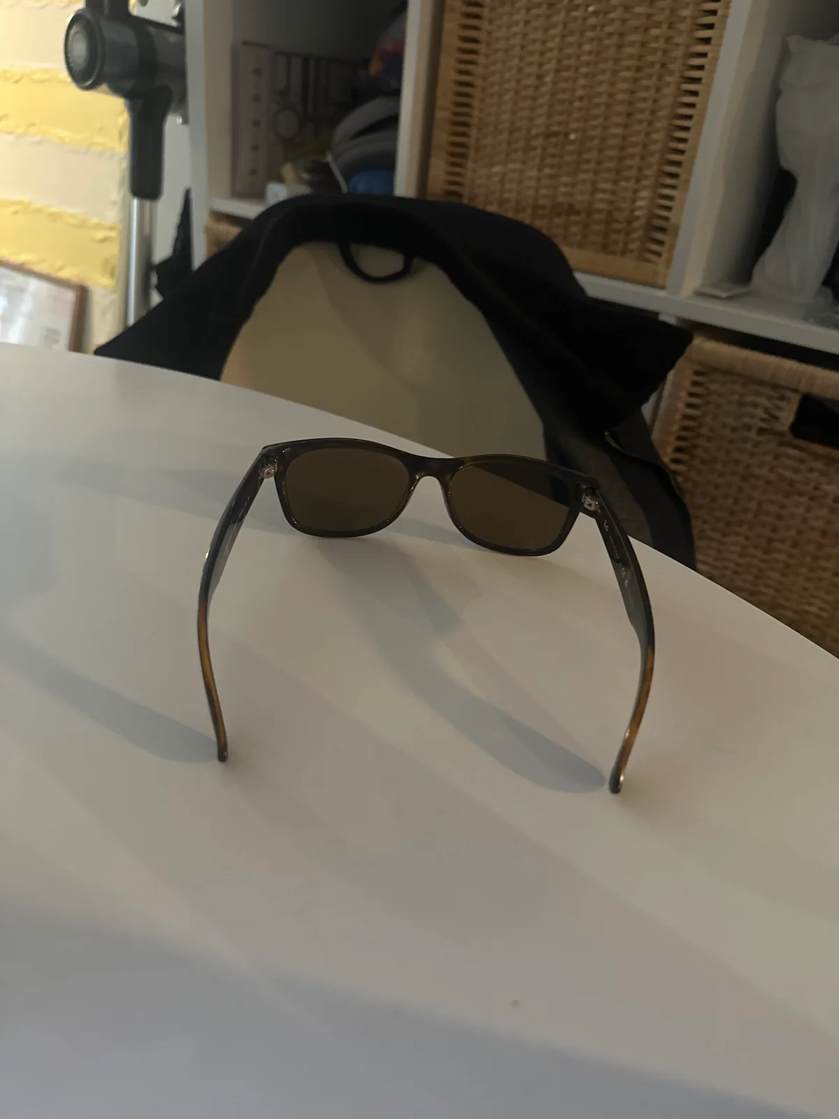 Ray-Ban RB4391D Square Sunglasses, Polished Black Frame with Dark Grey Lenses